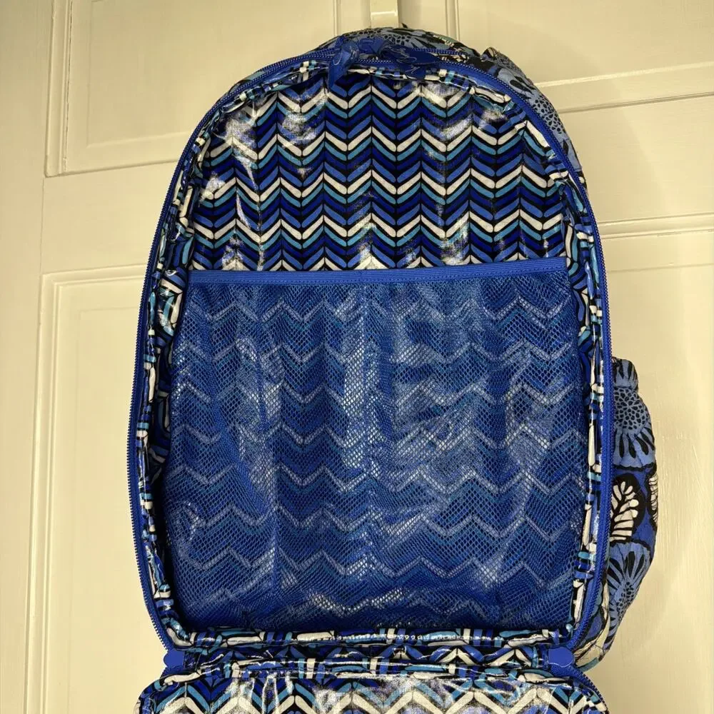 Vera Bradley Blue Bayou Diaper Bag Pad Quilted Backpack Travel Work School Gift